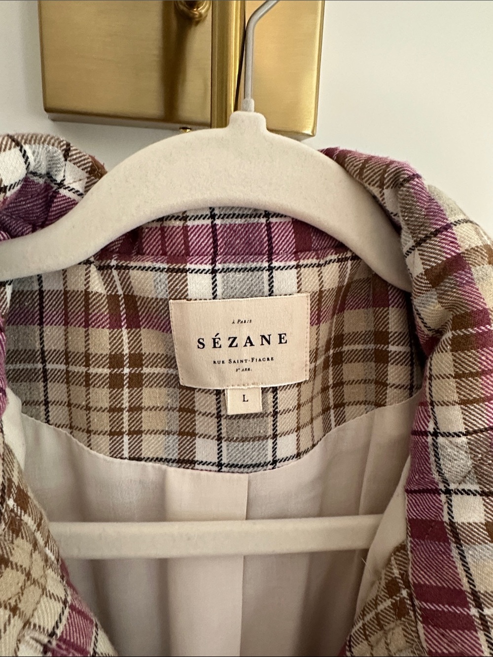 Sezane Will Jacket - Violet Check - Picture 8 of 9